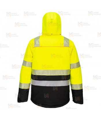 Parka bicolor de alta visibilidad clase 2, impermeable y forro Insulatex