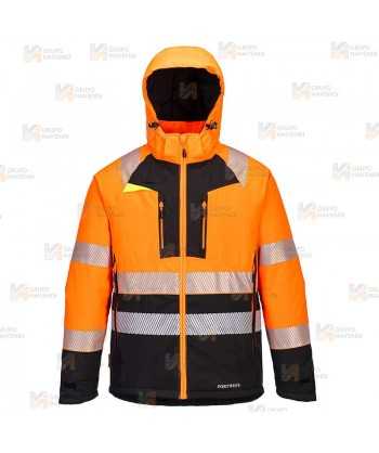 Parka bicolor de alta visibilidad clase 2, impermeable y forro Insulatex
