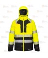 Parka bicolor de alta visibilidad clase 2, impermeable y forro Insulatex