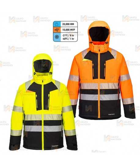 Parka bicolor de alta visibilidad clase 2, impermeable y forro Insulatex