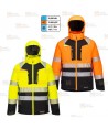 Parka bicolor de alta visibilidad clase 2, impermeable y forro Insulatex