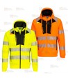 Sudadera gruesa de alta visibilidad con cremallera y capucha