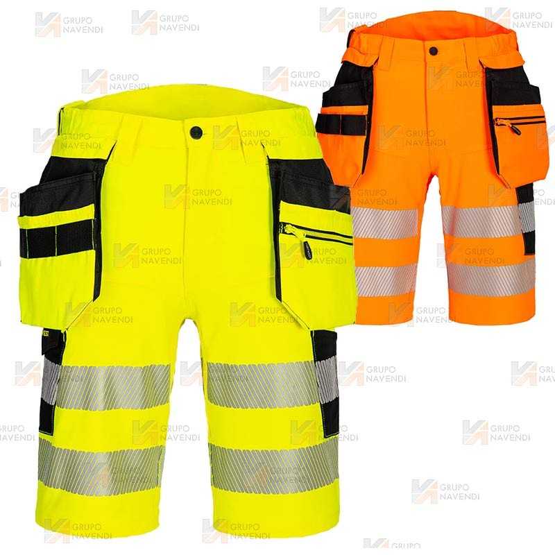 Bermudas DX4 de alta visibilidad, con bolsillos desmontables