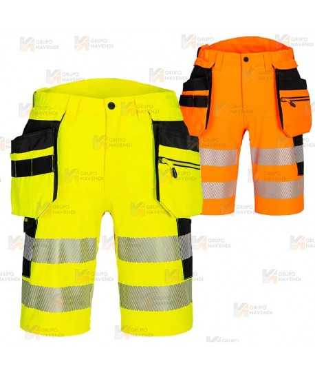 Bermudas DX4 de alta visibilidad, con bolsillos desmontables
