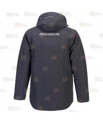 Parka bicolor, impermeable, multielástica con capucha