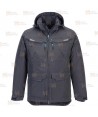 Parka bicolor, impermeable, multielástica con capucha
