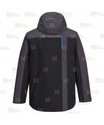 Parka bicolor, impermeable, multielástica con capucha