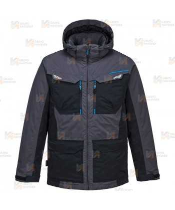 Parka bicolor, impermeable, multielástica con capucha