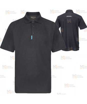 Polo monocolor de manga corta transpirable color negro