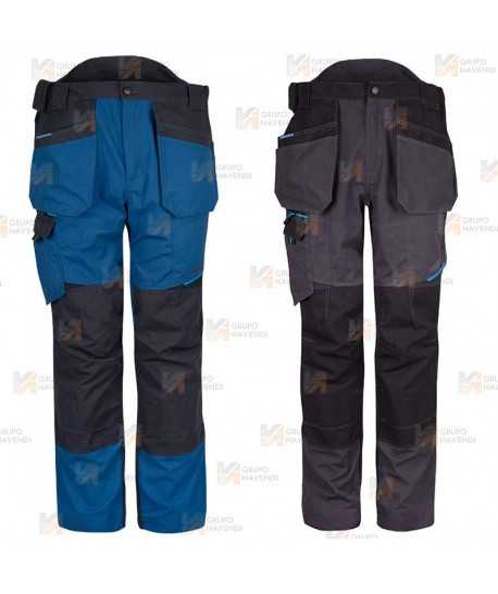 Pantalones de trabajo bicolor, multielásticos con refuerzos