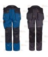 Pantalones de trabajo bicolor, multielásticos con refuerzos