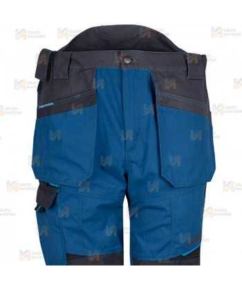 Pantalones de trabajo bicolor, multielásticos con refuerzos