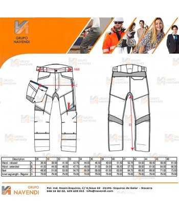 Pantalones de trabajo bicolor, multielásticos con refuerzos