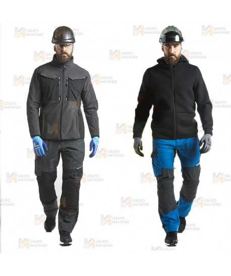 Pantalones de trabajo bicolor, multielásticos con refuerzos