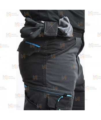 Pantalones de trabajo bicolor, multielásticos con refuerzos