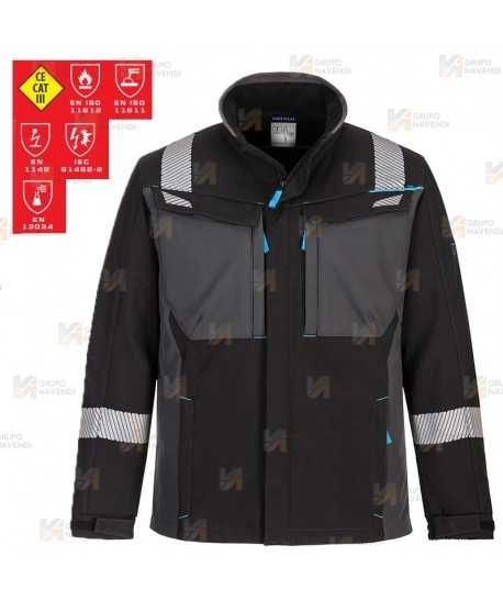 Softshell ignífugo con tejido elástico y protección química