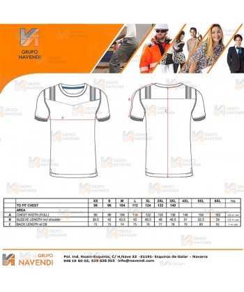Camiseta ignífuga con tejido elástico y cintas segmentadas