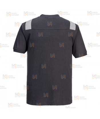 Camiseta ignífuga con tejido elástico y cintas segmentadas