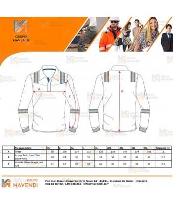 Polo ignífugo con tejido elástico y protección química