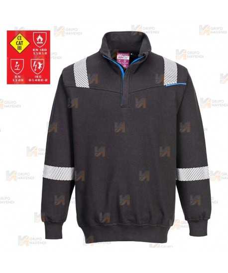 Sudadera ignífuga con tejido elástico y cintas segmentadas