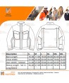 Chaqueta bicolor, bielástica diseñada para lavado industrial