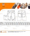 Bermudas bicolor, bielásticas para lavado industrial