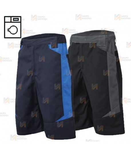 Bermudas bicolor, bielásticas para lavado industrial