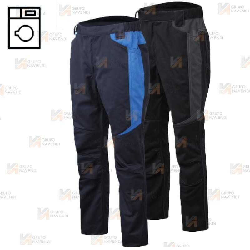 Pantalón bicolor, bielástico para lavado industrial