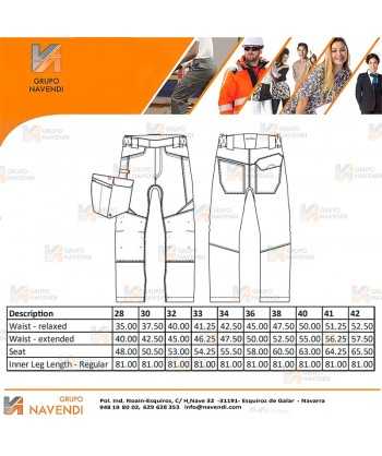 Pantalón bicolor, bielástico para lavado industrial