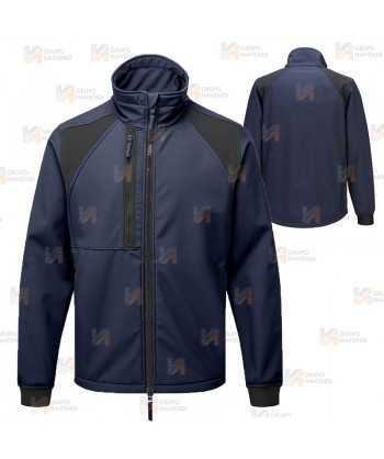 Chaqueta softshell WX2 con materiales ecológicos color azul marino