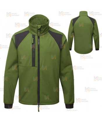 Chaqueta softshell WX2 con materiales ecológicos color verde oliva