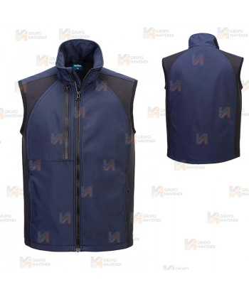 Chaleco softshell WX2 con materiales ecológicos color azul marino