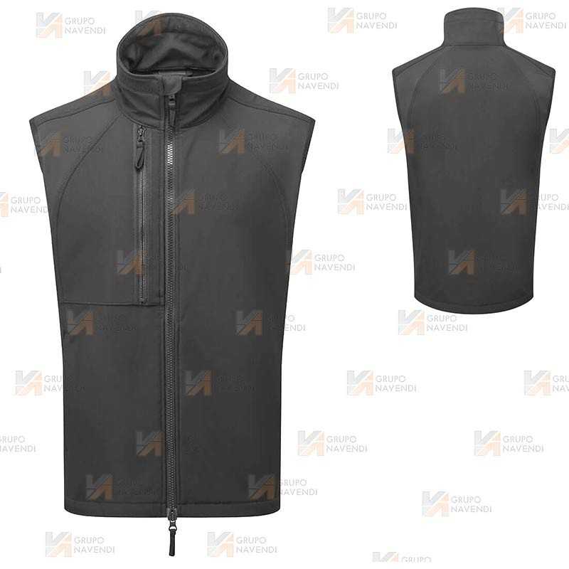 Chaleco softshell WX2 con materiales ecológicos color negro