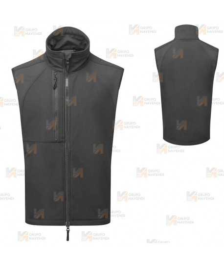 Chaleco softshell WX2 con materiales ecológicos color negro