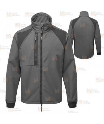 Chaqueta elástica de trabajo WX2 Stretch con materiales ecológicos color gris oscuro