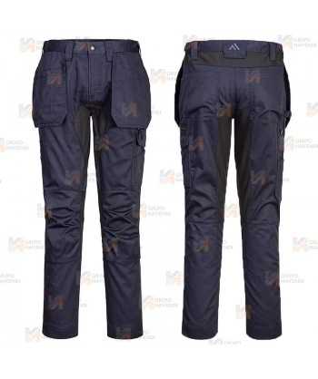 Pantalón de trabajo con refuerzos WX2 con materiales ecológicos en color azul marino