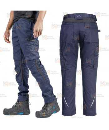 Pantalón de trabajo con refuerzos WX2 con materiales ecológicos color azul marino
