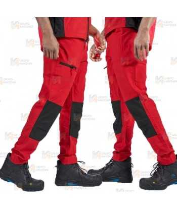 Pantalón de trabajo muy ligeros WX2 con materiales ecológicos color rojo