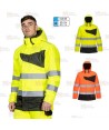 Parka bicolor impermeable y acolchada de alta visibilidad