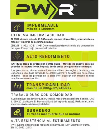 Buzo de alta visibilidad con membrana impermeable y transpirable