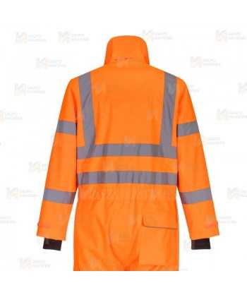Buzo de alta visibilidad con membrana impermeable y transpirable