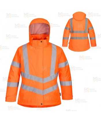 Parka de alta visibilidad acolchada para mujer