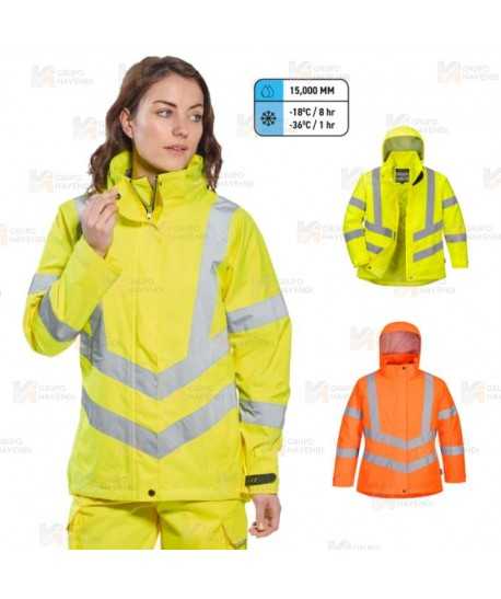 Parka de alta visibilidad acolchada para mujer