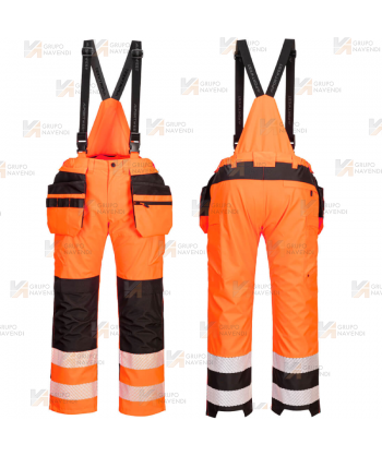 Peto impermeable de alta visibilidad, con forro y refuerzos