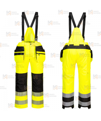 Peto impermeable de alta visibilidad, con forro y refuerzos