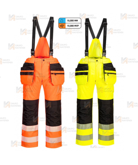 Peto impermeable de alta visibilidad, con forro y refuerzos