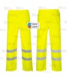 Pantalón monocolor amarillo alta visibilidad para lluvia o agua