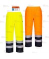 Pantalón bicolor y acolchado de alta visibilidad para lluvia