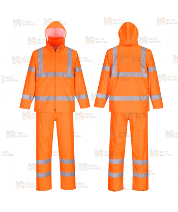 Traje de agua alta visibilidad monocolor clase 3 color naranja flúor