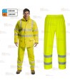Pantalón monocolor de poliuretano amarillo alta visibilidad para lluvia